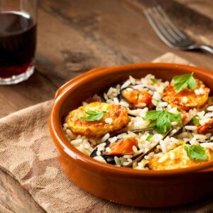 Tiella di patate, riso e cozze